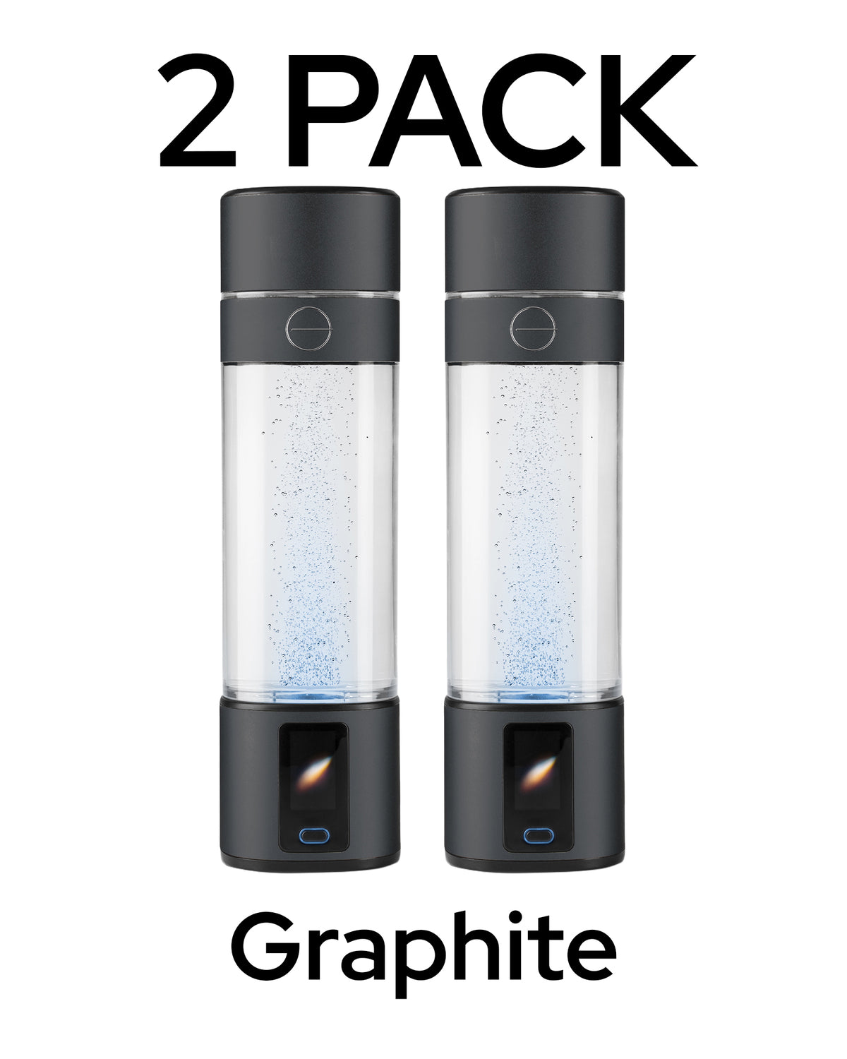 2 PACK CELLPOWER HYDROGEN WATER BOTTLE GRAPHITE SAND