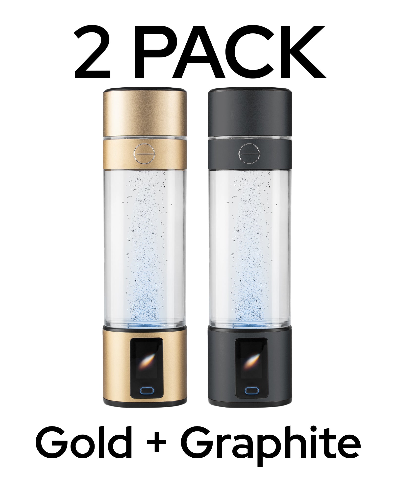 2 PACK CELLPOWER HYDROGEN WATER BOTTLE DESERT GOLD + GRAPHITE